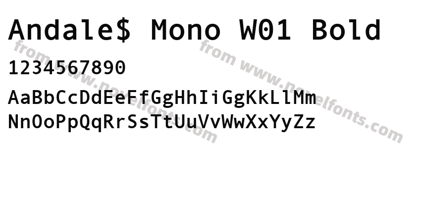 Andale$ Mono W01 BoldPreview