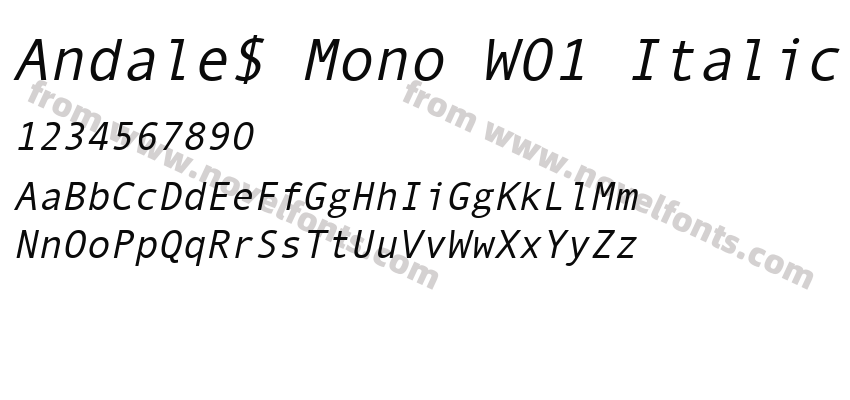 Andale$ Mono W01 ItalicPreview