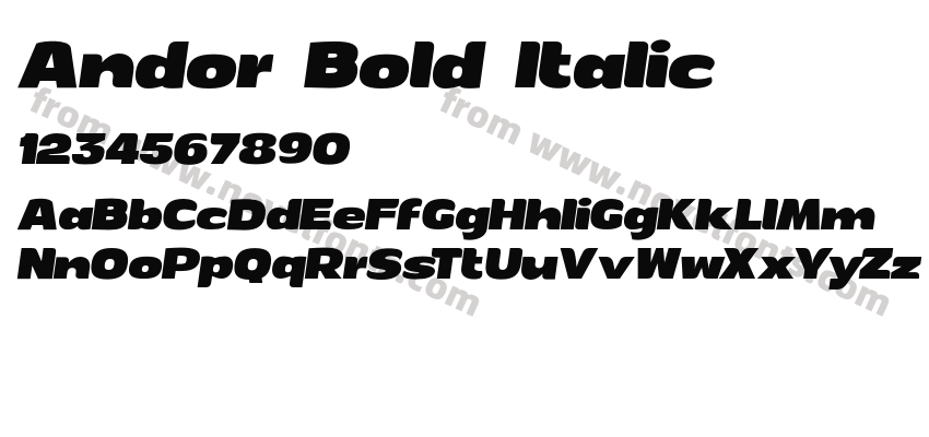 Andor Bold ItalicPreview