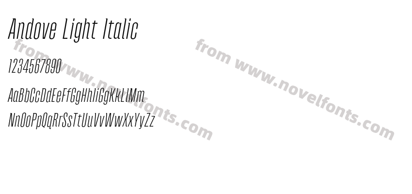 Andove Light ItalicPreview