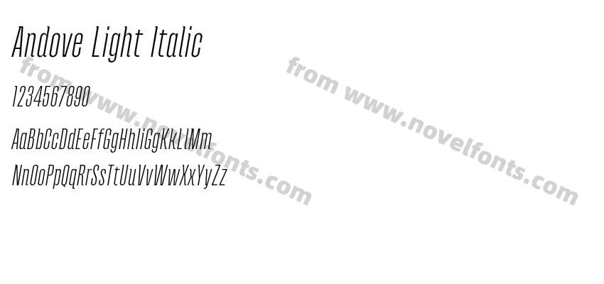 Andove Light ItalicPreview