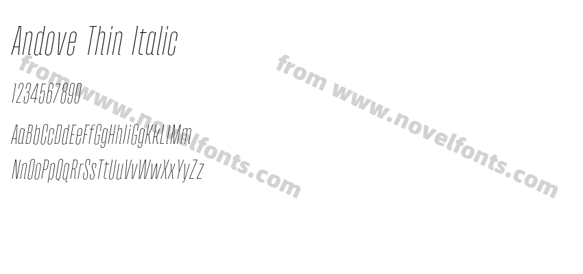 Andove Thin ItalicPreview