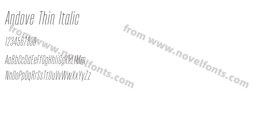 Andove Thin ItalicPreview