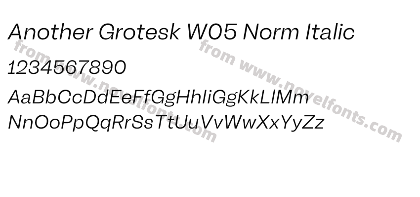 Another Grotesk W05 Norm ItalicPreview