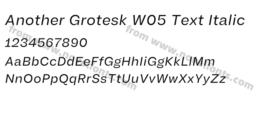Another Grotesk W05 Text ItalicPreview