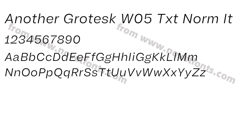 Another Grotesk W05 Txt Norm ItPreview