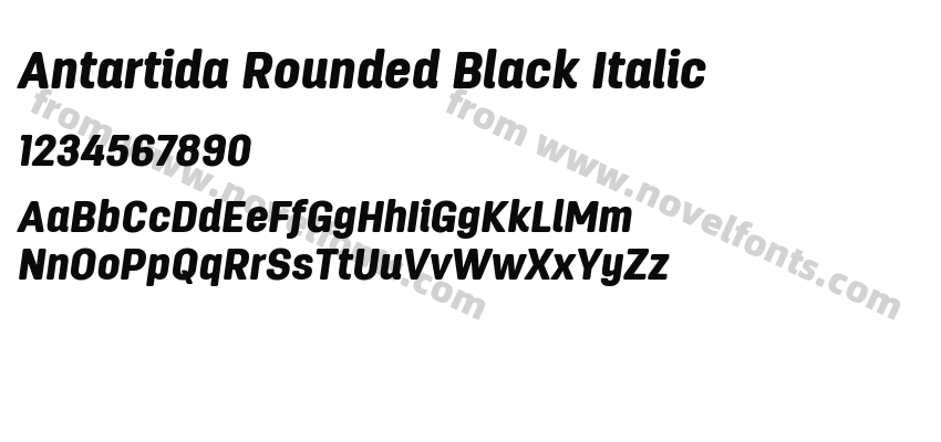 Antartida Rounded Black ItalicPreview