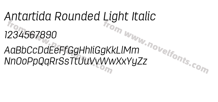Antartida Rounded Light ItalicPreview