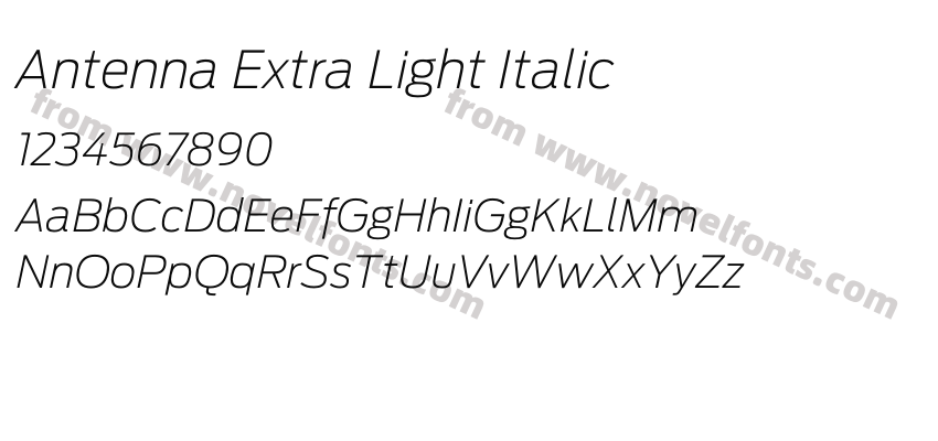 Antenna Extra Light ItalicPreview