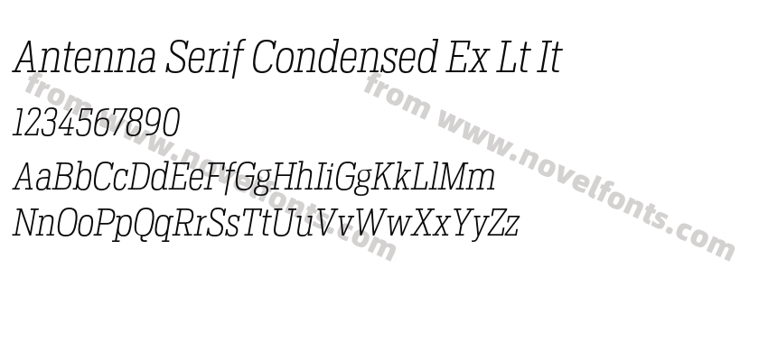 Antenna Serif Condensed Ex Lt ItPreview