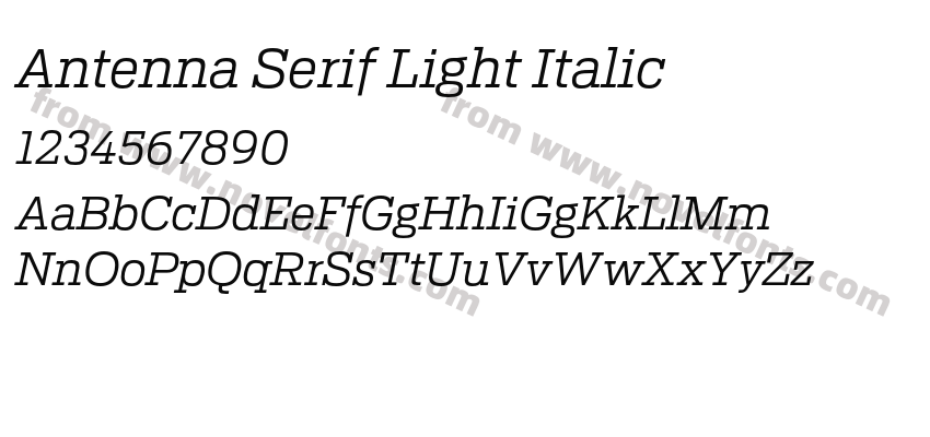 Antenna Serif Light ItalicPreview