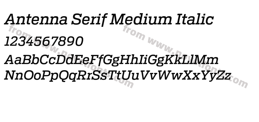 Antenna Serif Medium ItalicPreview