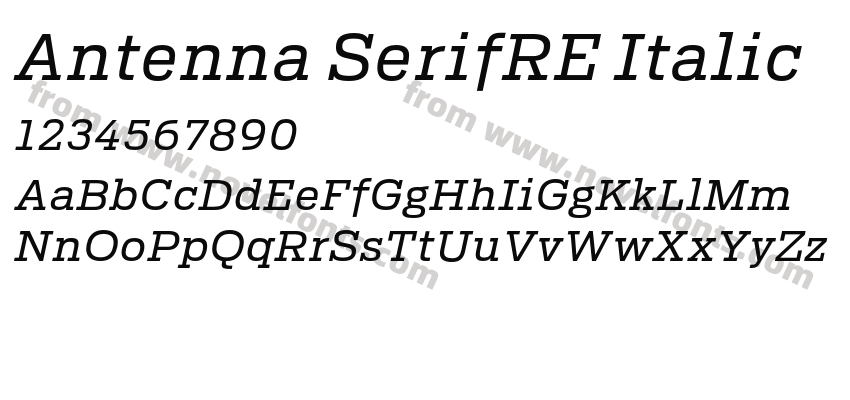 Antenna SerifRE ItalicPreview