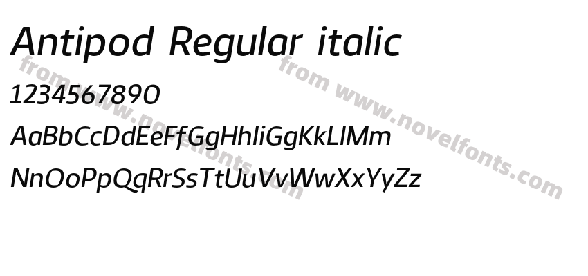 Antipod Regular italicPreview