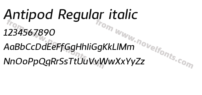 Antipod Regular italicPreview