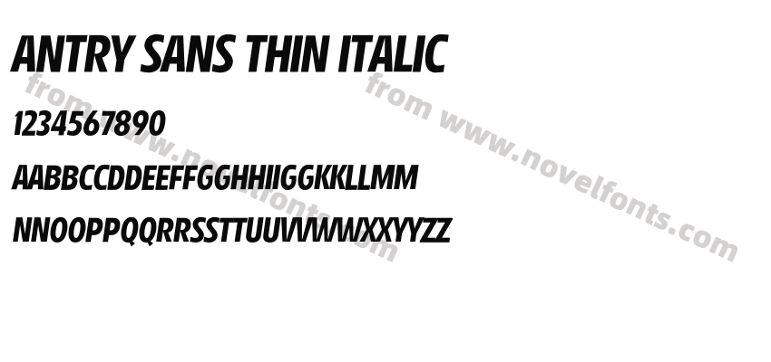 Antry Sans Thin ItalicPreview