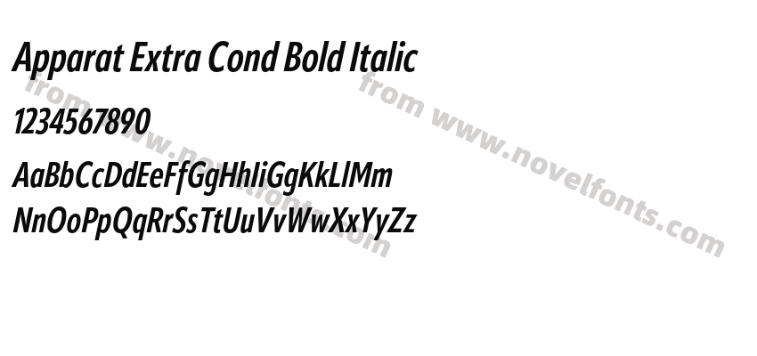 Apparat Extra Cond Bold ItalicPreview