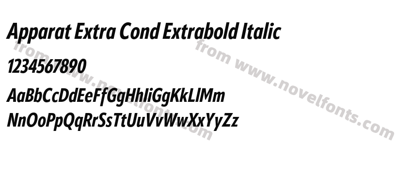 Apparat Extra Cond Extrabold ItalicPreview