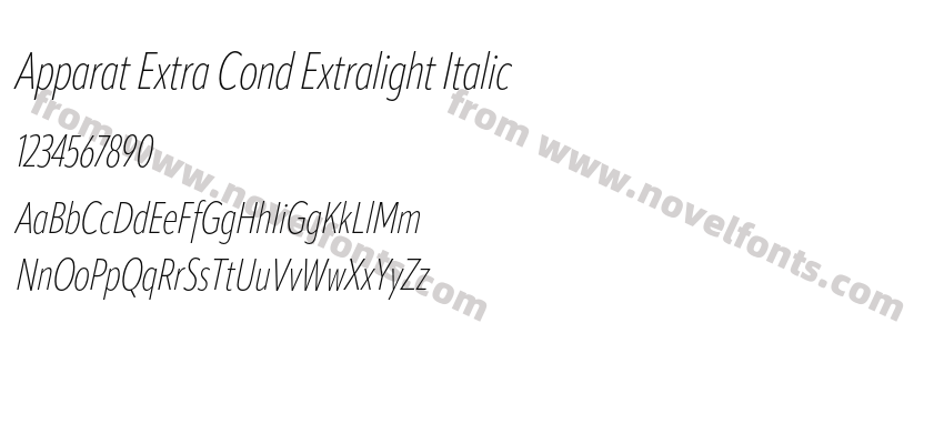 Apparat Extra Cond Extralight ItalicPreview