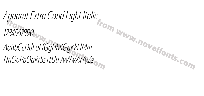Apparat Extra Cond Light ItalicPreview