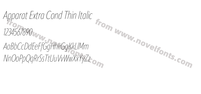 Apparat Extra Cond Thin ItalicPreview