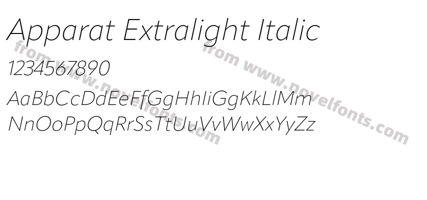 Apparat Extralight ItalicPreview
