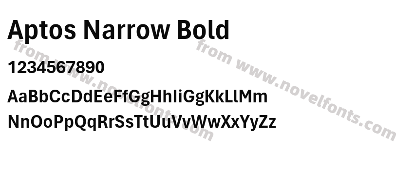 Aptos Narrow BoldPreview