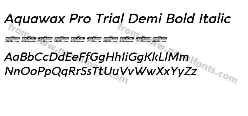 Aquawax Pro Trial Demi Bold ItalicPreview