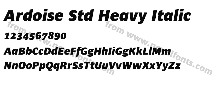 Ardoise Std Heavy ItalicPreview