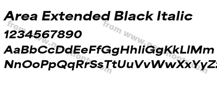 Area Extended Black ItalicPreview