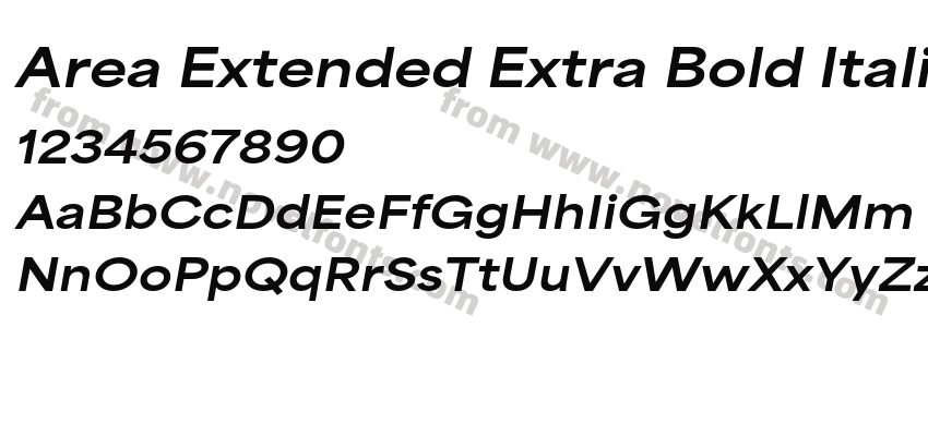 Area Extended Extra Bold ItalicPreview