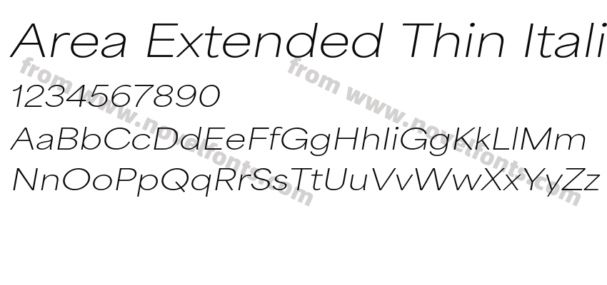 Area Extended Thin ItalicPreview