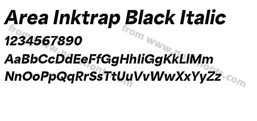 Area Inktrap Black ItalicPreview