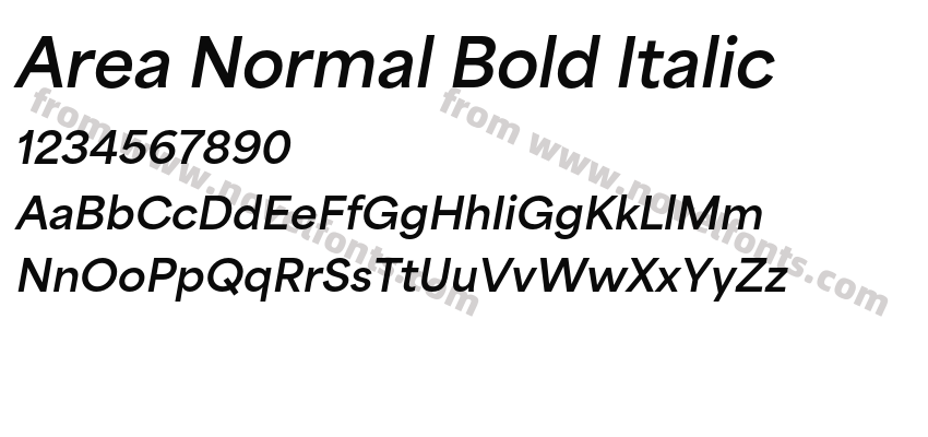 Area Normal Bold ItalicPreview