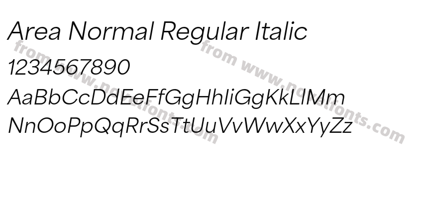 Area Normal Regular ItalicPreview