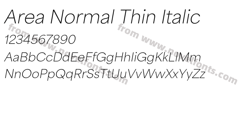 Area Normal Thin ItalicPreview