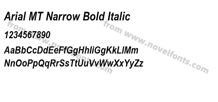 Arial MT Narrow Bold ItalicPreview
