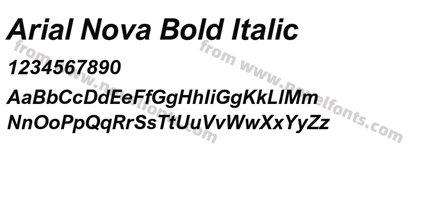 Arial Nova Bold ItalicPreview