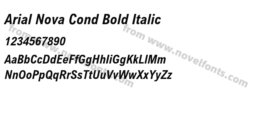 Arial Nova Cond Bold ItalicPreview
