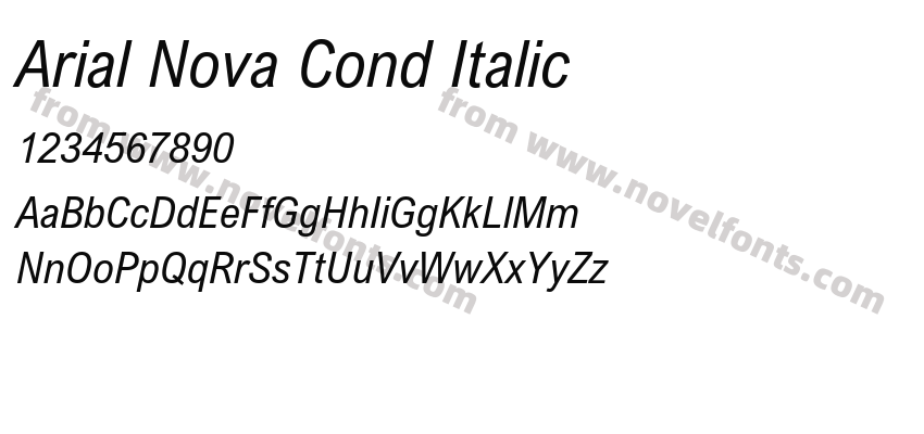 Arial Nova Cond ItalicPreview