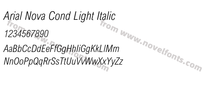 Arial Nova Cond Light ItalicPreview