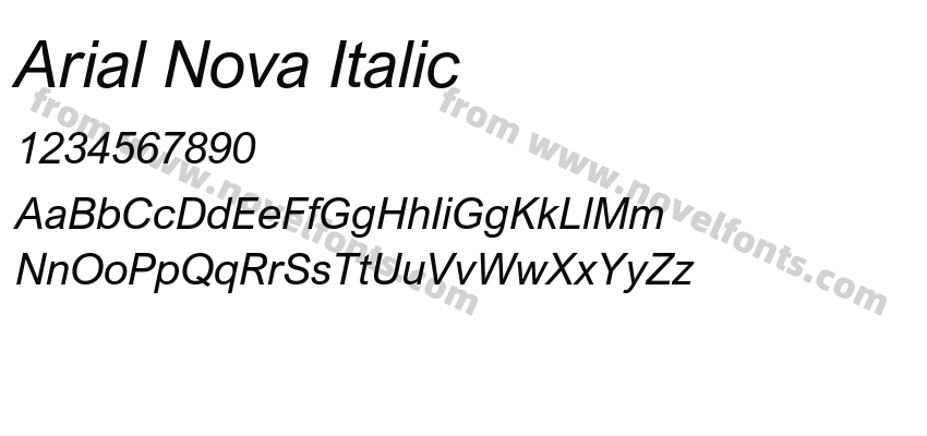 Arial Nova ItalicPreview