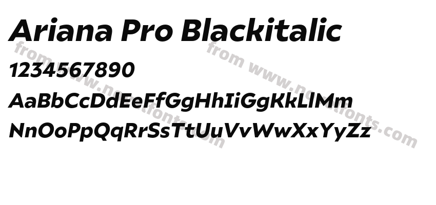 Ariana Pro BlackitalicPreview