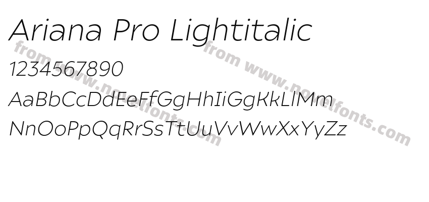 Ariana Pro LightitalicPreview