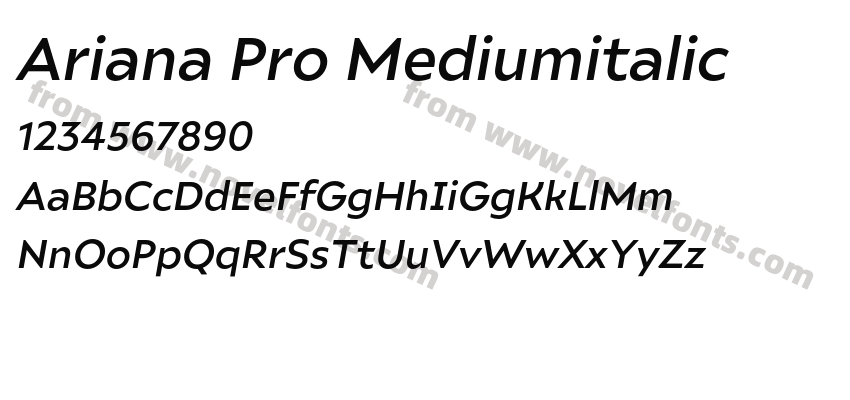 Ariana Pro MediumitalicPreview
