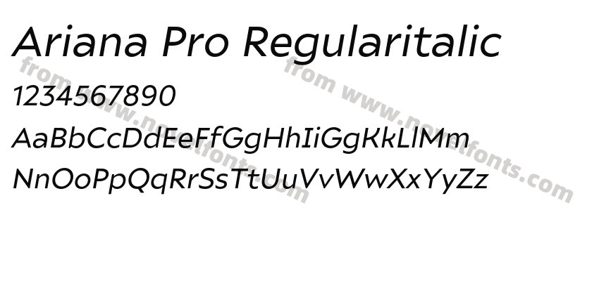Ariana Pro RegularitalicPreview
