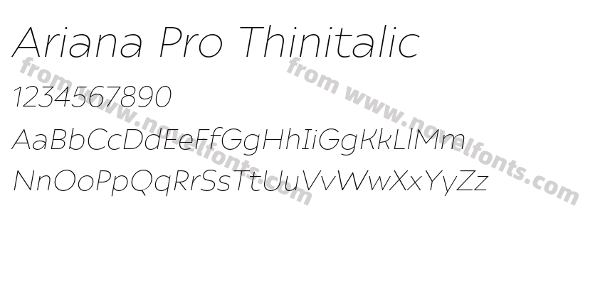 Ariana Pro ThinitalicPreview
