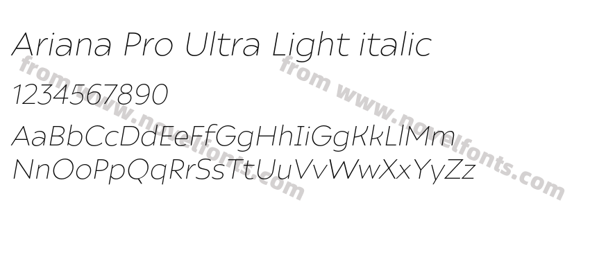Ariana Pro Ultra Light italicPreview