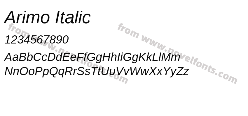 Arimo ItalicPreview
