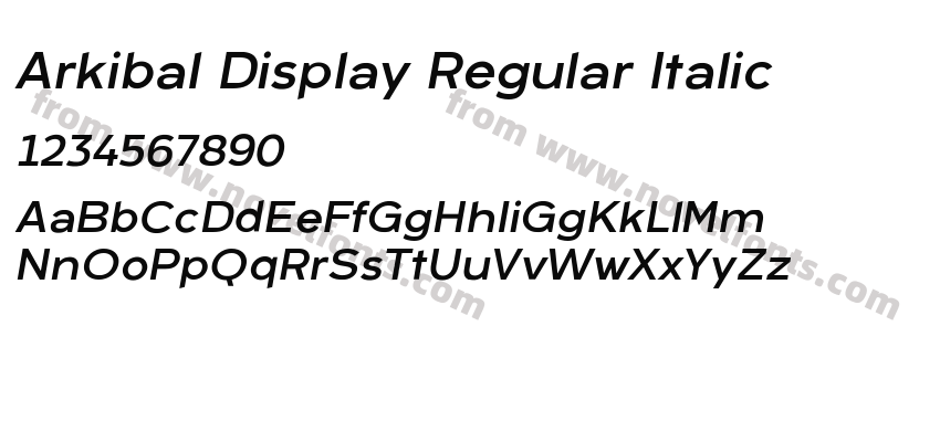 Arkibal Display Regular ItalicPreview